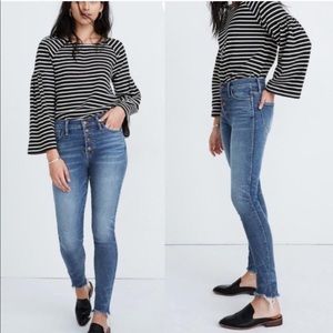 Madewell High Rise Skinny Frayed Jeans Sz 27
